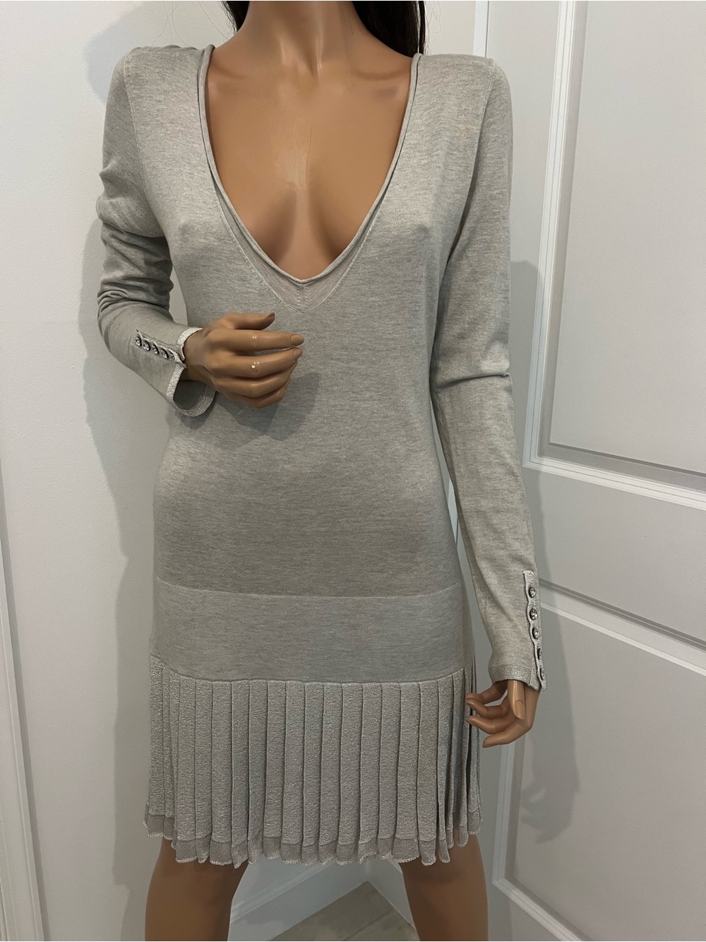 IISLI New York Gray Cashmere Blend Sweater Dress 4/6